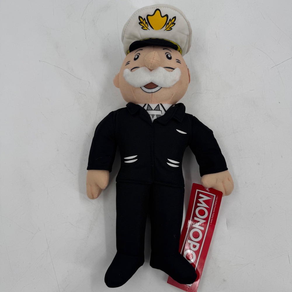 Monopoly Mr. Monopoly Captain Plush Toy 12-14 Inch‎ New with Tags